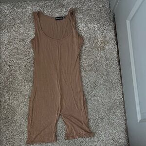 PrettyLittleThing Tan Jumpsuit